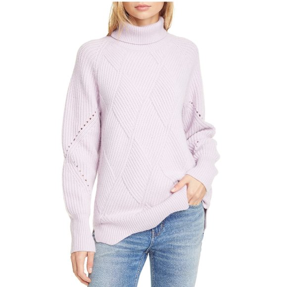 NWT Rebecca Taylor Turtleneck SweaterCozy Ribbed Knit for Work & Weekend